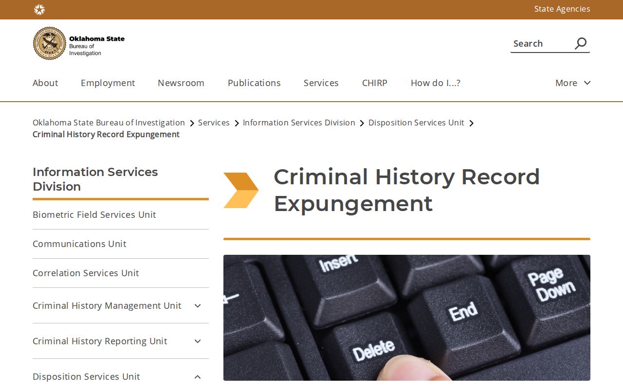 Ellis County arrest-record expungement guidance from Oklahoma OSBI
